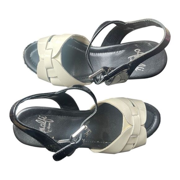 Amalfi by.Rangoni Monna Black & White Chevron Wedge Heels Size 6 - Picture 3 of 5